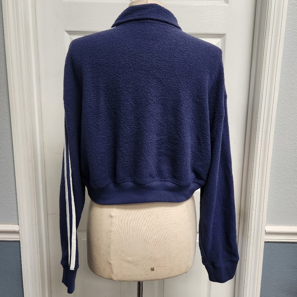 Victoria's Secret PINK Womens Fleece Cropped Polo Sweatshirt.Midnight Navy - Picture 5 of 12